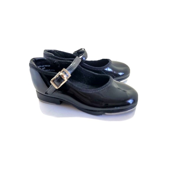 Shoes Toddlers Sz 7 Tap Dance Mary Jane Shies Black Buckle Close